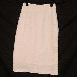Vintage DALMY'S small White Fully Lined Skirt With Button  & Zipper Back Closure